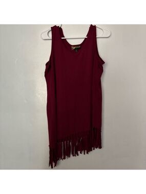 Serena Williams Maroon Fringe Tank Top Tunic